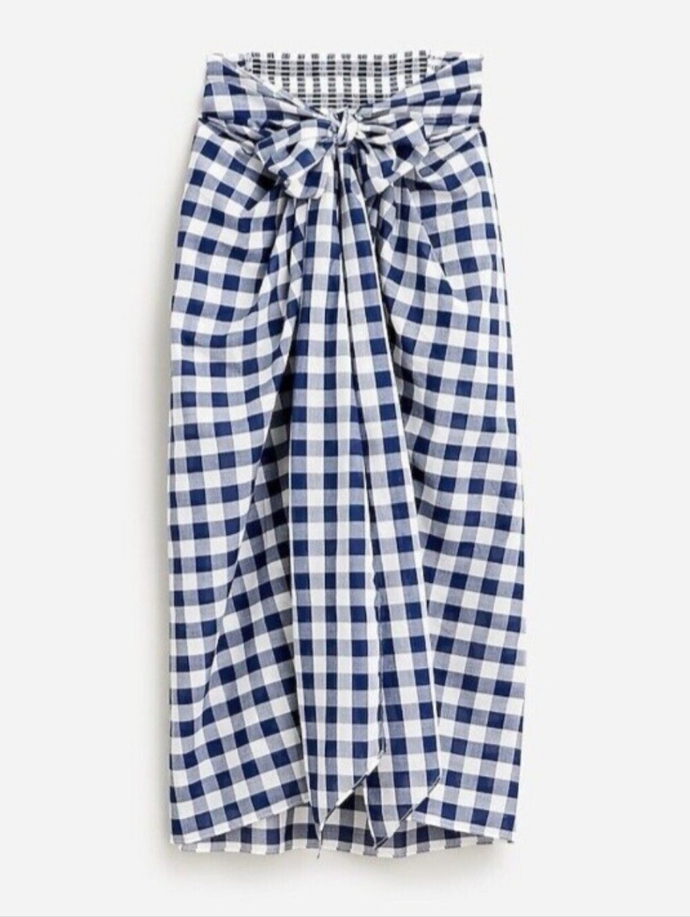 J. Crew Convertible Cover Up Dress Skirt Sarong Blue Check Size Small NEW NWT